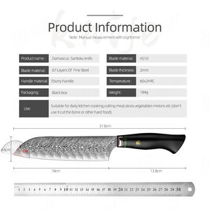 Venta al por mayor pedidos a granel personalizados OEM ODM servicio profesional japonés Damasco acero cocina Chef cuchillo fijo hoja afilada - Product Image 2