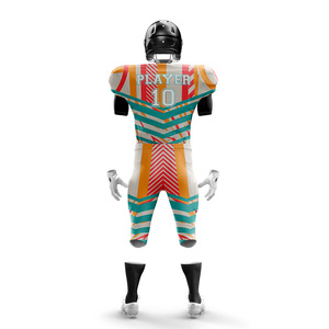 Ensemble de maillots de football américain à manches courtes en polyester respirant pour jeunes garçons grande taille tarifs d'usine directs 100% avec logo personnalisé - Product Image 3