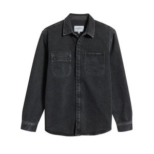 OEM customized Plus size <b>men's</b> Salinac <b>denim</b> shirt jacket simple style <b>overalls</b> <b>Men's</b> vintage - Product Image 5