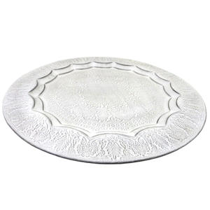 Ensemble de 2 plateaux en métal de forme ronde plateau de lavage blanc plat et assiette personnalisés faits à la main en vrac vente en gros - Product Image 4