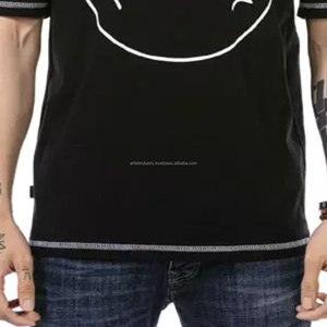 ชุดเดรสคอกลมผ้าฝ้าย100% ระบายอากาศได้ดีพิมพ์โลโก้พัฟขนาดอเมริกันคอกลม - Product Image 4