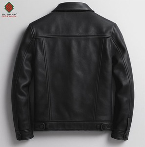 Chaqueta de Cuero Estilo Bomber Vintage para Hombre, Hecha a Mano, Color Marrón Café, Estilo Motociclista, Corte Ajustado - Product Image 4