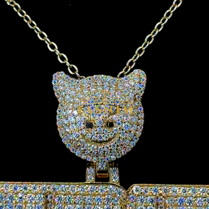 Colgante Personalizado de Plata de Ley 925 con Baño de Oro de 10K, Diseño de Árbol GLO de Hip Hop, con Moissanita VVS, Nombre Cristiano Personalizado, para Fiestas - Product Image 4