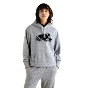 Sweat à capuche pour homme en molleton French Terry 100% coton gris chiné, logo personnalisé brodé, imprimé à l'écran, streetwear, coupe classique - Product Image 1