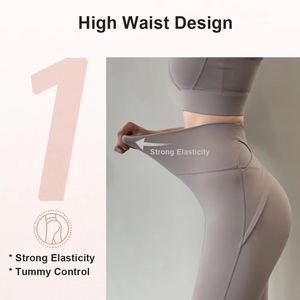 Women Seamless High Waist Yoga <b>Leggings</b> Stretch <b>Gym</b> Pants Soft Breathable <b>Tummy</b> <b>Control</b> Fitness Wear - Product Image 2