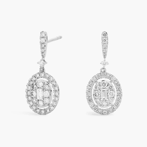 Boucles d'oreilles pendantes élégantes en moissanite pour femmes Boucles d'oreilles pendantes fines en argent sterling 925 - Product Image 2