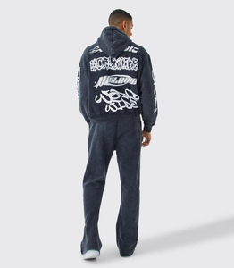 Les meilleurs fabricants OEM de survêtements ajustés à la dernière mode pour hommes/survêtements pour hommes en éponge française gaufrée personnalisés de haute qualité - Product Image 2