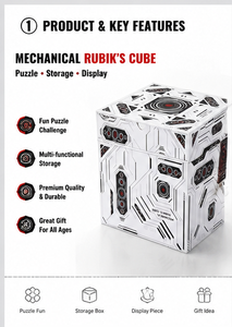 Organiseur cube mécanique blanc avec assemblage DIY, tiroirs multi-niveaux pour jouets, fournitures de bureau et petits objets, boîte de rangement cube - Product Image 2