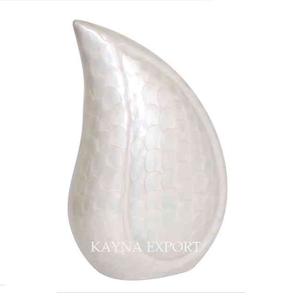 กาน้ำชาสีขาว URN พร้อมอุ้งเท้าสวยสลักเคลือบสีขาวสำเร็จรูปรูปหยดน้ำตาโกศสัตว์เลี้ยง - Product Image 6