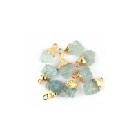 Mol davit Glas Edelstein Roh Geburts stein Galvani siert 8-10mm Charms Anhänger Roh Halskette Juwelier Herstellung Charms
