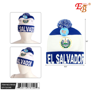 Bonnet d'hiver personnalisé de haute qualité 72 pièces/Carton EL SALVADOR motif tissé Logo à revers respirant personnalisable pour une utilisation à la plage - Product Image 1