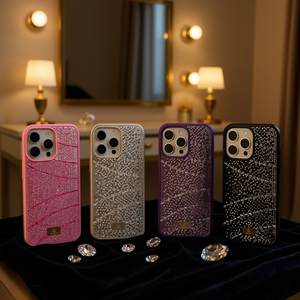 Funda de Lujo con Diamantes en Relieve y Brillo, Resistente a Impactos, TPU+PC para 16 Plus - Product Image 2