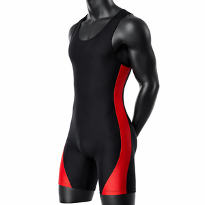 Combinaison de lutte personnalisée bicolore, respirante, extensible, séchage rapide, uniforme d'équipe, OEM ODM, vente en gros - Product Image 4