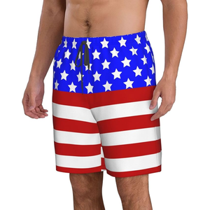 Shorts de Playa Unisex con Estampado de Bandera Americana, Sublimados, 100% Poliéster, Secado Rápido, Servicio OEM Personalizado para Hombre y Mujer - Product Image 2