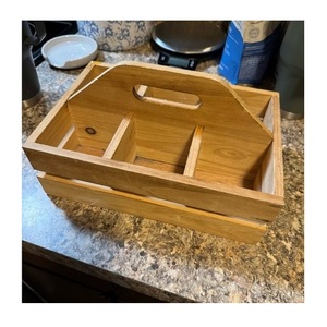 Wooden <b>Caddy</b> with Attractive Design Perfect for Storing Party Supplies or Organizing Napkins and Cutlery for Events - Product Image 1