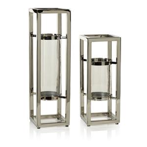 Bougeoir élégant en acier fait main en argent de qualité supérieure, parfait pour la décoration de la table et l'éclairage festif. - Product Image 1