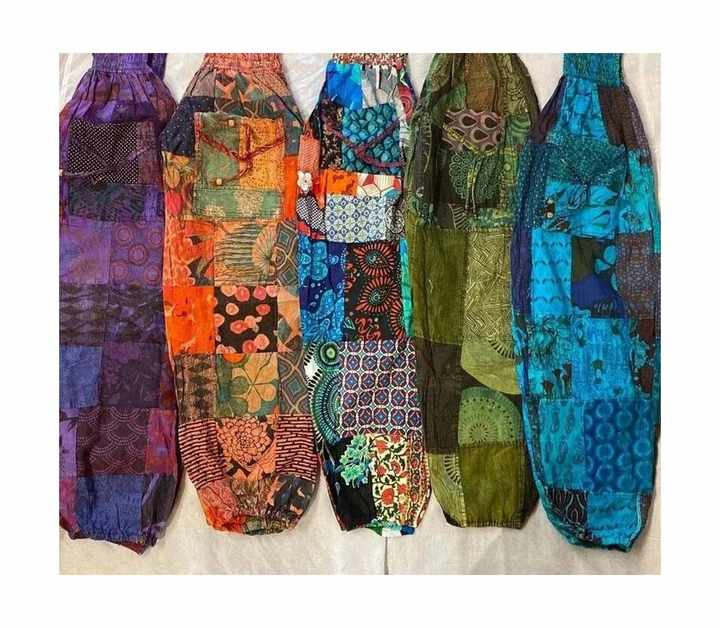 Women Summer Vintage Patchwork Harem Jeans