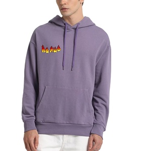 Top Quality 100% Cotton <b>Pullover</b> <b>Men</b> Hoodies Sweatshirts Streetwear Tracksuits Solid Heavyweight Puff Printing Hoodie for Man - Product Image 1