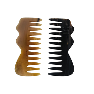 Peigne à cheveux en corne de buffle fait à la main, finition lisse, exporté d'Inde, prix le plus bas, fabricant fournisseur - Product Image 1