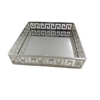 Miroir fait main plateau décor à la maison bijoux or verre servant miroir décoratif plateau rectangulaire pour servir