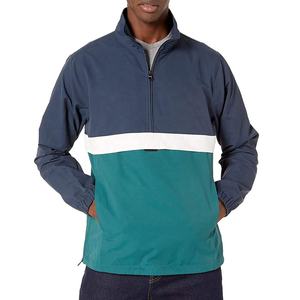 Veste coupe-vent de style urbain à demi-zip, blocs de couleur, revêtement, en nylon, pour le sport, avec remise en gros, marque privée, faible MOQ - Product Image 1