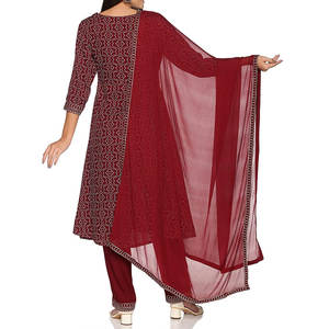 Traje de 3 piezas de diseño bordado indio paquistaní formal de gasa de calidad superior personalizado para mujer - Product Image 4