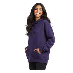 Sweat à capuche oversize personnalisé en coton 100% pour femmes, imprimé sur le devant, à épaules tombantes, respirant, décontracté, pour l'hiver - Product Image 2