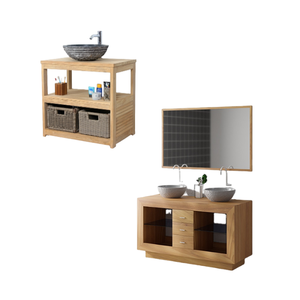 Mueble de baño al por mayor tocador de madera maciza hecho en Indonesia producto de alta calidad para proyecto de hotel y tienda - Product Image 4