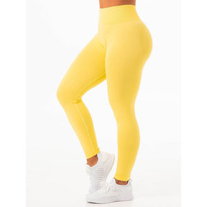 2025 personnalisé femmes sculpter sans couture Leggings citron séchage rapide confort doux élastique Fitness Legging aller poche Midi Legging - Product Image 1