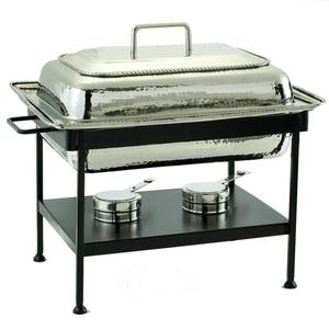 Plato de frotamiento de metal plateado Royal Look con asa, calentador de alimentos decorativo hecho a mano de diferentes estilos, plato de frotamiento - Product Image 2