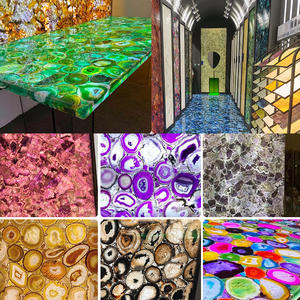 Plan de travail en agate naturelle, console semi-précieuse, bar translucide, mobilier de bar de luxe pour la maison - Product Image 5