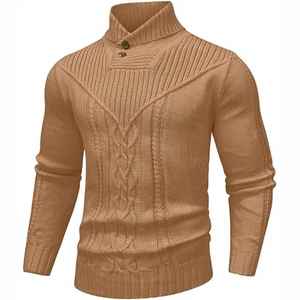 Suéter de poliéster de cuello redondo con logotipo personalizado de alta calidad para hombres Diseño de punto suave-Venta al por mayor - Product Image 6