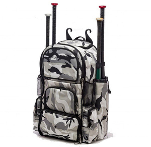 Sac à dos de baseball en polyester de couleur personnalisée Poche pour bouteille d'eau Compartiment pour casque Sac à dos de sport unisexe de haute qualité pour une double utilisation - Product Image 1