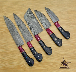 Ensemble de couteaux de chef en acier Damas personnalisable pour la cuisine pour Noël Pâques Anniversaire Mariage Cadeau parfait pour copines-OEM - Product Image 2