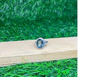 Anillo bohemio de plata de ley de cuarzo místico, regalo de joyería de piedras preciosas bohemias hechas a mano para mujer - Product Image 3