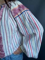 Bonne qualité ukrainienne couleur blanche robes brodées haute qualité à manches longues ballon col rond fête porter Roumanie Blouse