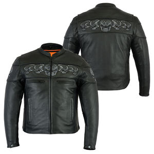 Veste en cuir hommes hiver col montant Style vintage imperméable réversible veste décontractée fermeture éclair latérale Standard International - Product Image 3