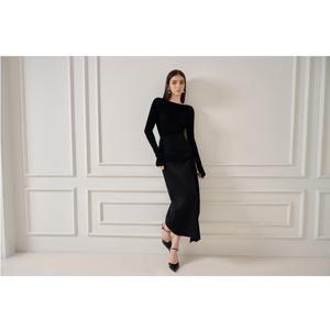 Jupes pour femmes à la mode LIIA SILK-BLEND MIDI WRAP JUPE Mison Satin ODM Twist-Front Jupes formelles pour femmes Vêtements pour femmes Vietnam - Product Image 3