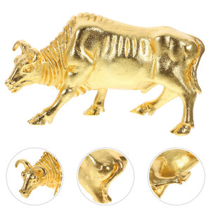 Mini taureau Statue en laiton artisanat taureau Sculpture taureau Figurine en laiton artisanat en forme d'animal décoration - Product Image 4