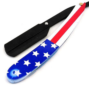 Men's Stainless Steel Handle Straight Edge Folding Shaving Razor with Blade <b>Holder</b> for Barbers - Product Image 3