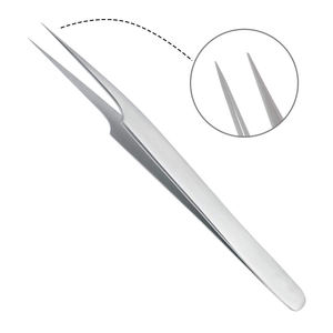 Pinzas profesionales de fibra de acero inoxidable de alta precisión, aplicador de extensiones de pestañas de titanio con punta puntiaguda - Product Image 3