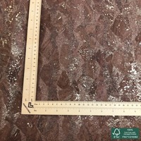 Tissu en liège brun supérieur avec des reflets dorés, grain de bois de liège naturel, simili cuir vegan PU, feuille de tissu pour vêtements