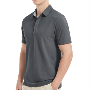 Polo à manches courtes en coton et soie 60% de la marque, logo brodé personnalisé, uni pour homme, t-shirt vierge, polo, polos - Product Image 5