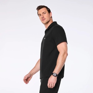 เสื้อคอโปโลทางการแพทย์ผ้าสำหรับเครื่องแบบโรงพยาบาลผู้ชายมีกระเป๋าด้านข้างชุดผ่าตัด - Product Image 3