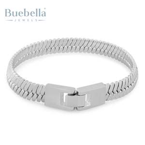Hot Sale 10mm Herringbone Snake <b>Bracelet</b> <b>for</b> <b>Men</b> 18K Gold 925 <b>Silver</b> Plated Featuring Moissanite Stone Fine Chain Link <b>Bracelets</b> - Product Image 4