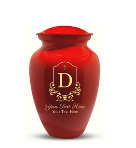 Urna Funeraria Personalizada para Cenizas de Adultos, Urna de Latón Grabada con Nombre y Fecha, Forma de Lápida, Color Rojo, Tamaño Personalizado - Product Image 4
