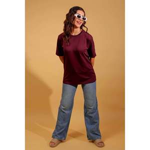 T-shirt en coton surdimensionné à col rond, coupe décontractée, respirant, séchage rapide, manches courtes, vêtement décontracté d'été - Product Image 4