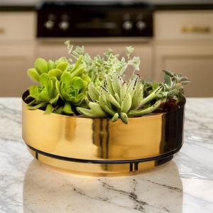 กระถางตั้งโต๊ะโลหะชุบทองแบบทันสมัยสำหรับปลูกในร่มพร้อมขาตั้งสีดำสำหรับต้นกระบองเพชรผู้ผลิตขายส่ง - Product Image 3