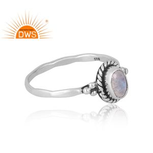 Anillo de piedras preciosas de Luna arcoíris Natural de plata de ley de diseño elegante, joyería personalizada para mujer, regalo para ella - Product Image 4