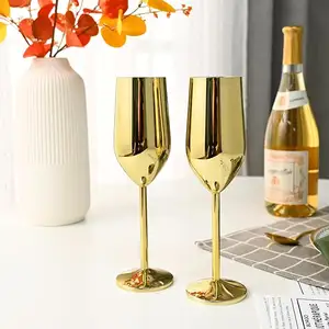 250ml Vintage Champagne Glasses Stainless Steel Red Wine Glass For Champagne For Home Bar Party